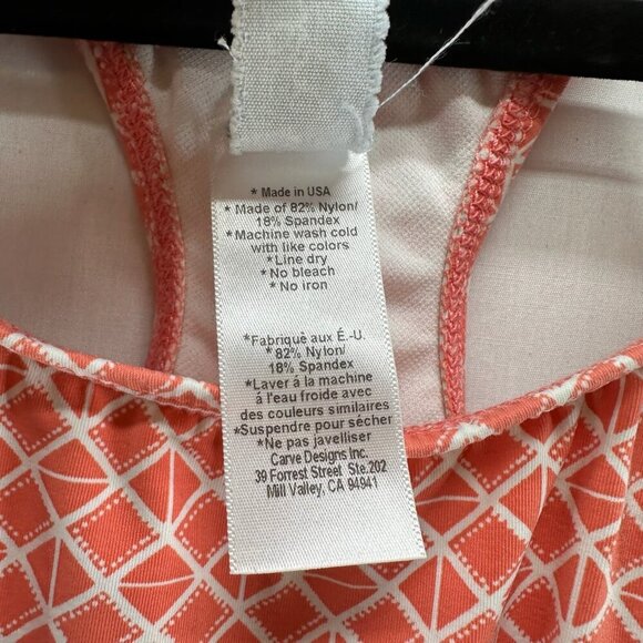 Carve Designs Tank Top Womens Sz XS Diamond Grid Racerback Sleeveless Orange - Picture 9 of 10